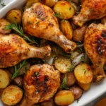 Oven Baked Chicken Legs with Potatoes