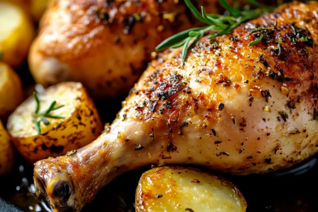 Oven Baked Chicken Legs with Potatoes