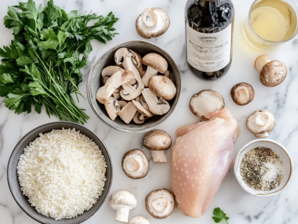 Mushroom and Chicken Risotto.