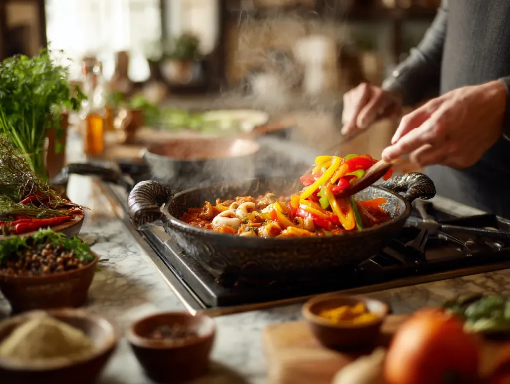 Calamari Tagine with Peppers