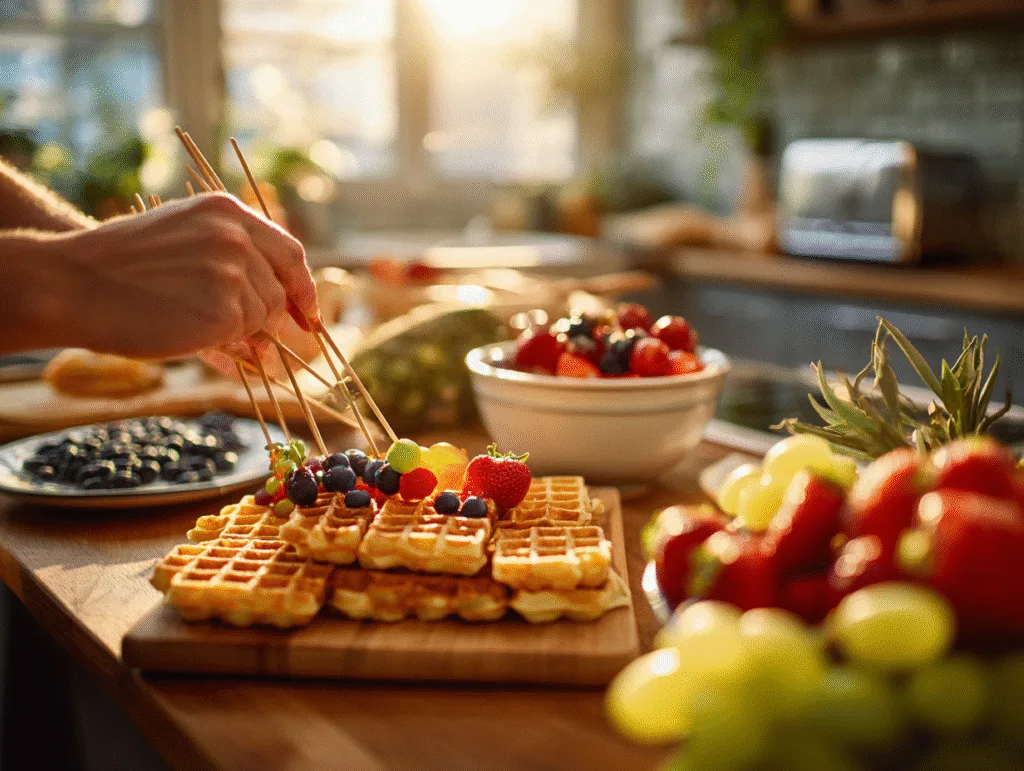 Waffles Fruit Skewers