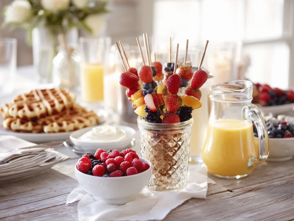 Waffles Fruit Skewers