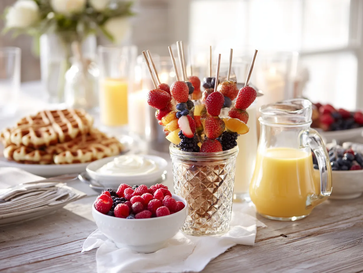 Waffles Fruit Skewers