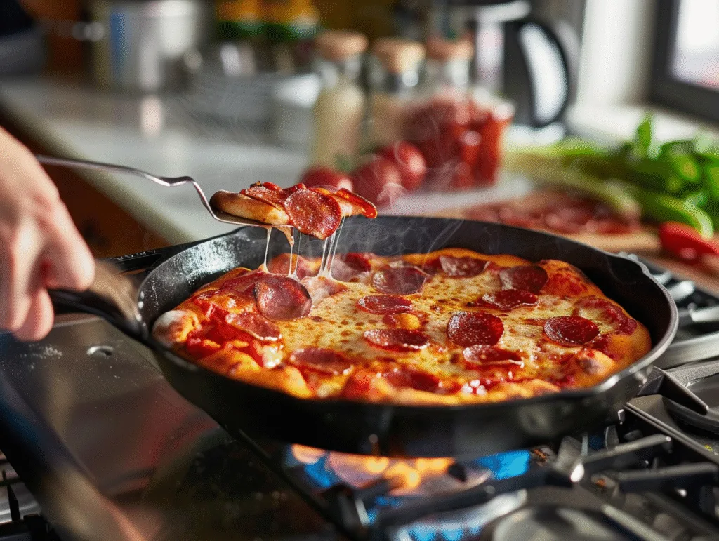 easy skillet pepperoni pizza
