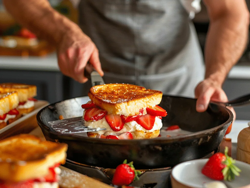 Fried Strawberry Cheesecake Sandwich