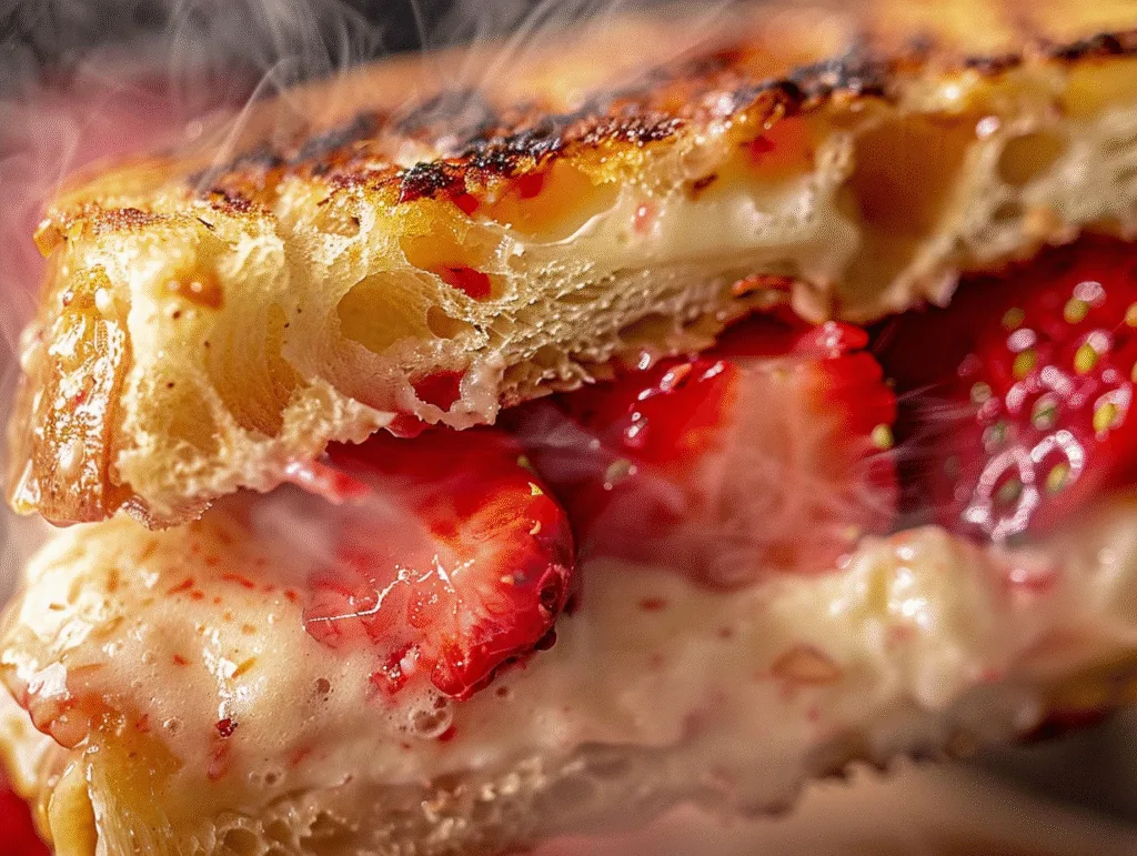 Fried Strawberry Cheesecake Sandwich
