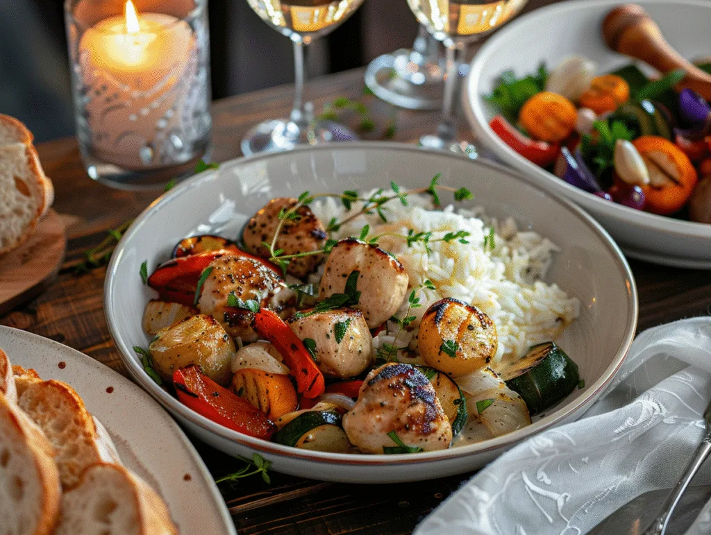 Grilled Chicken Bites with Creamy Garlic Sauce