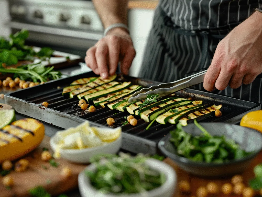 Grilled Zucchini Chickpea Salad