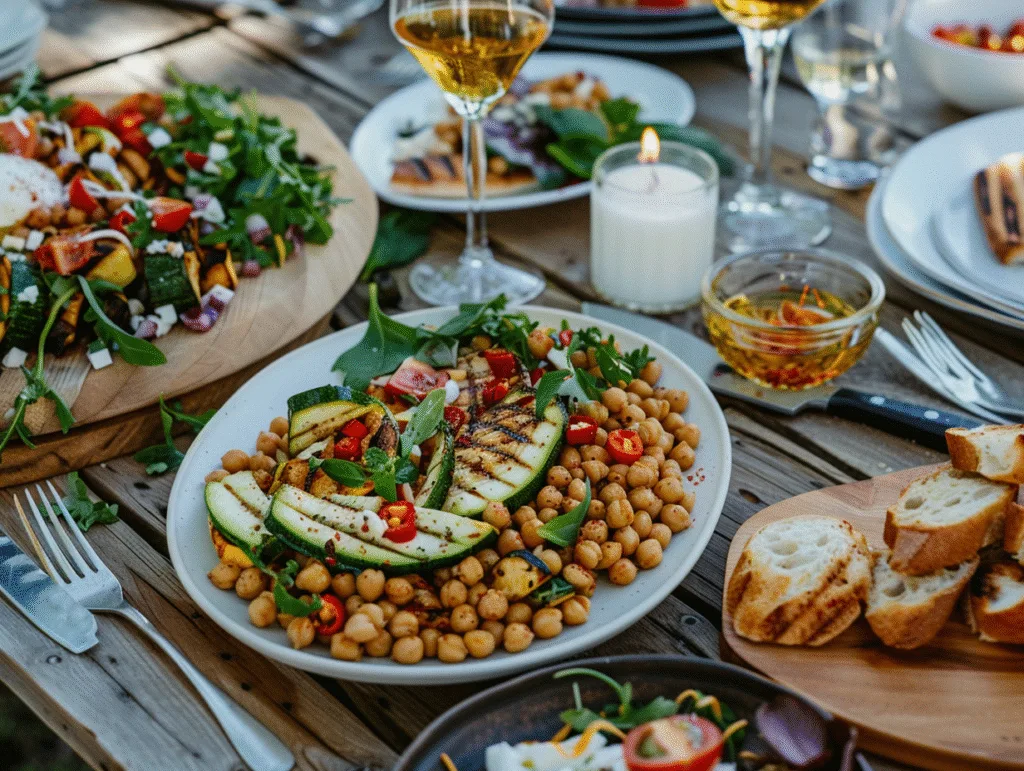 Grilled Zucchini Chickpea Salad