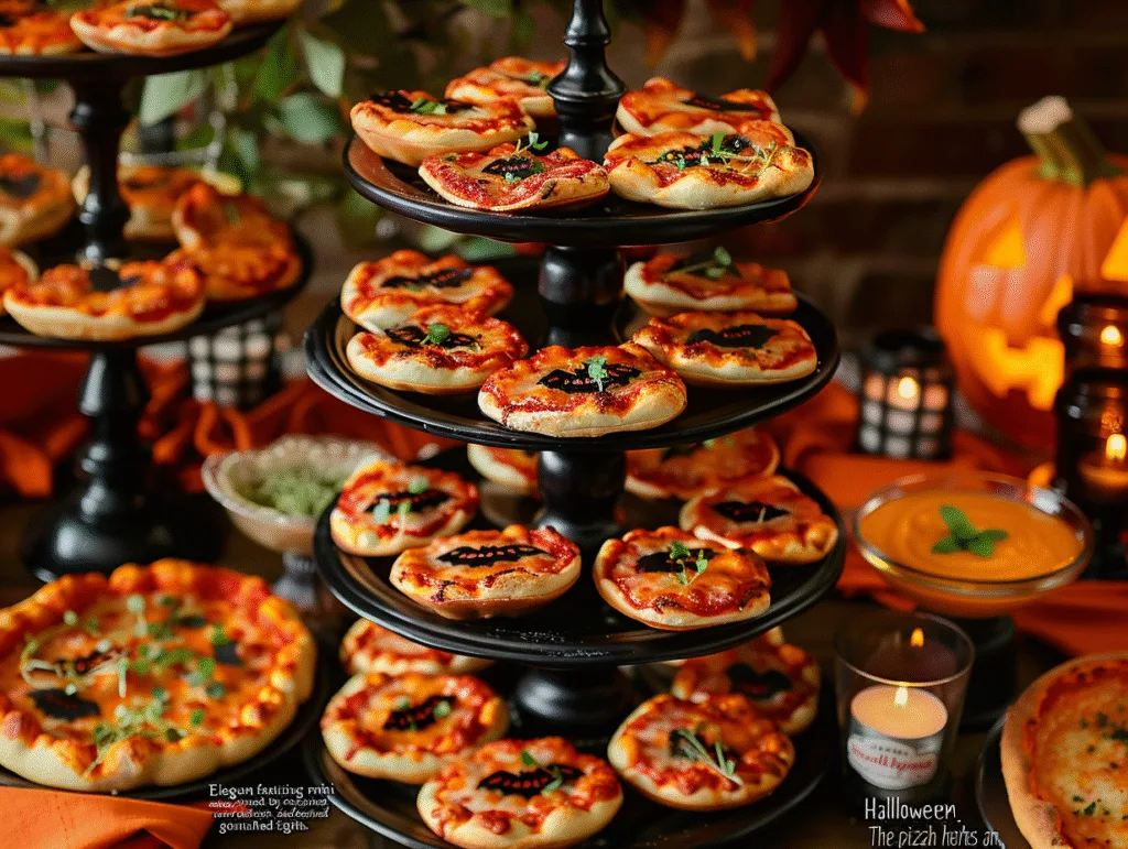 Mini Halloween pizzas