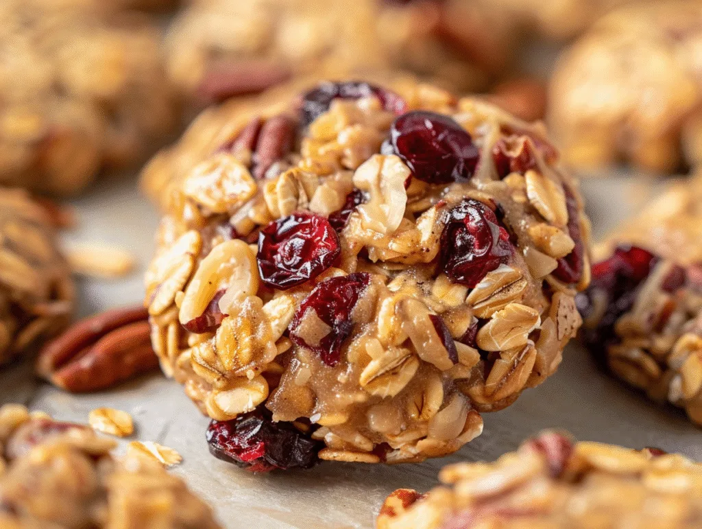 No-Bake Cranberry Pecan Praline Cookies