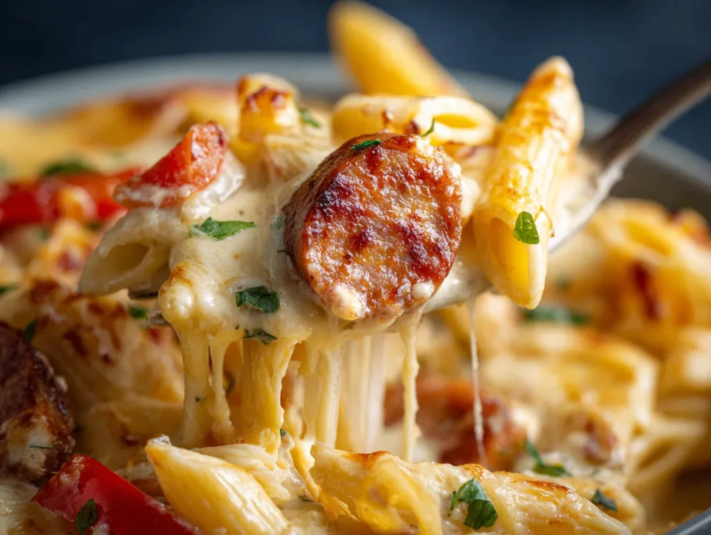 Cheesy Kielbasa Pasta