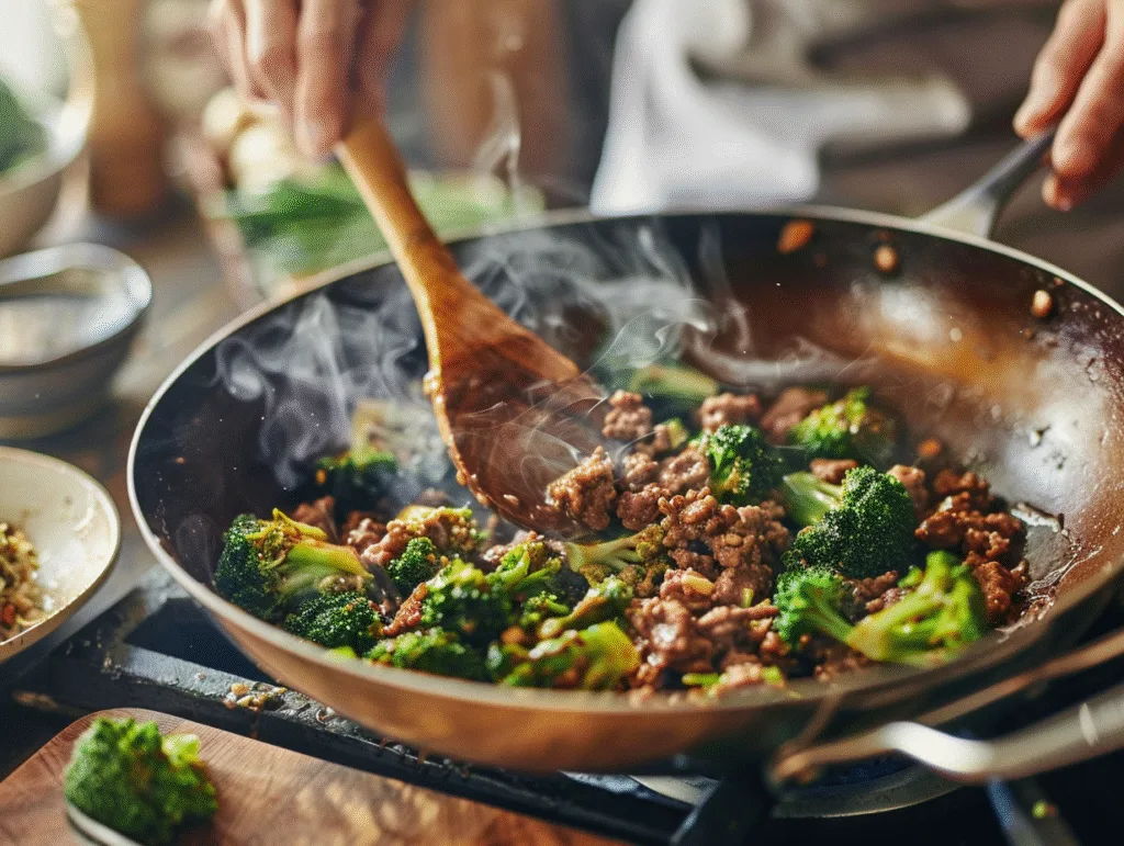 Savory Ground Beef and Broccoli