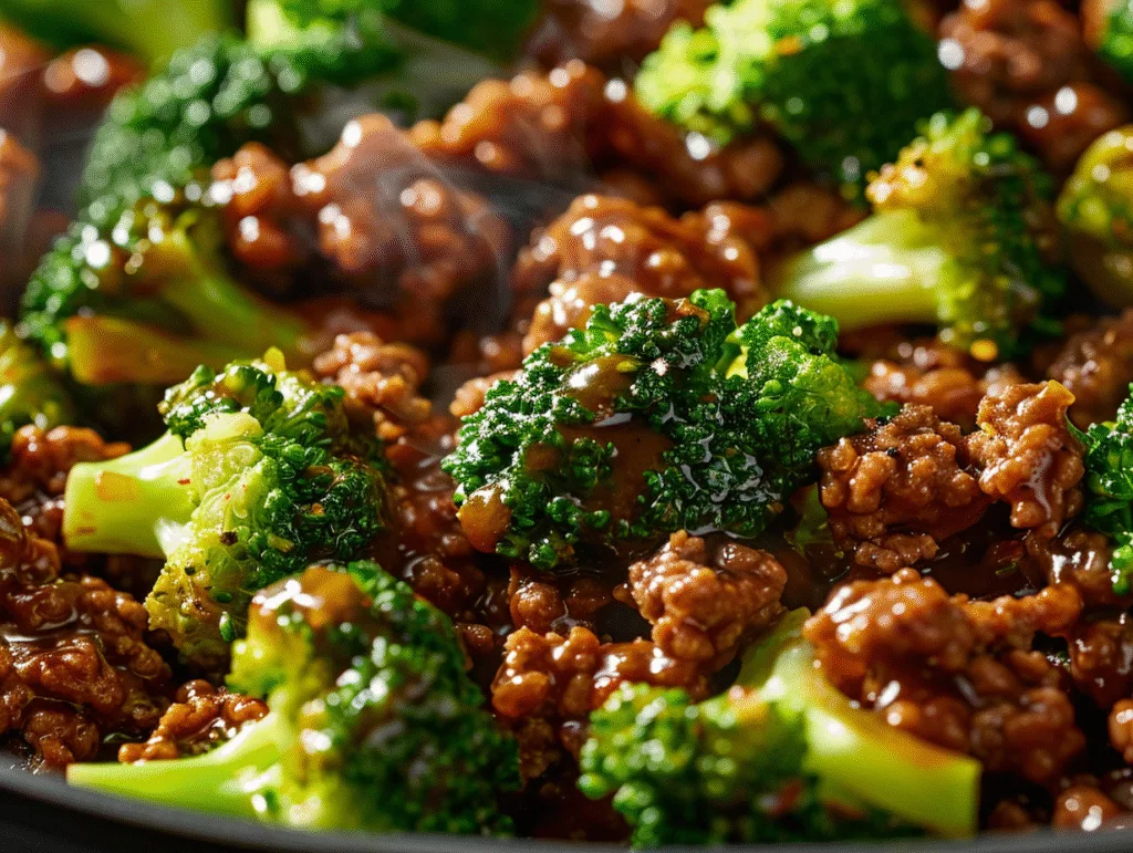Savory Ground Beef and Broccoli