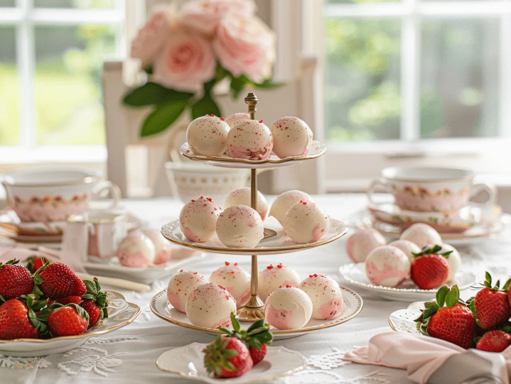 Strawberry Cheesecake Truffle Bombs