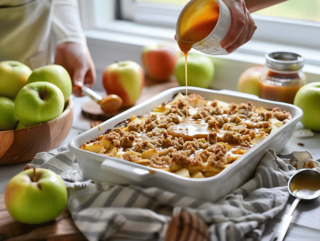 Caramel apple cheesecake bars