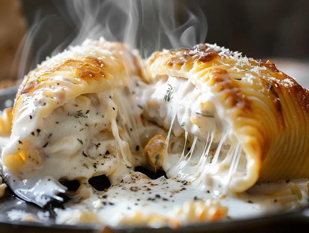 Chicken Alfredo Stuffed Shells