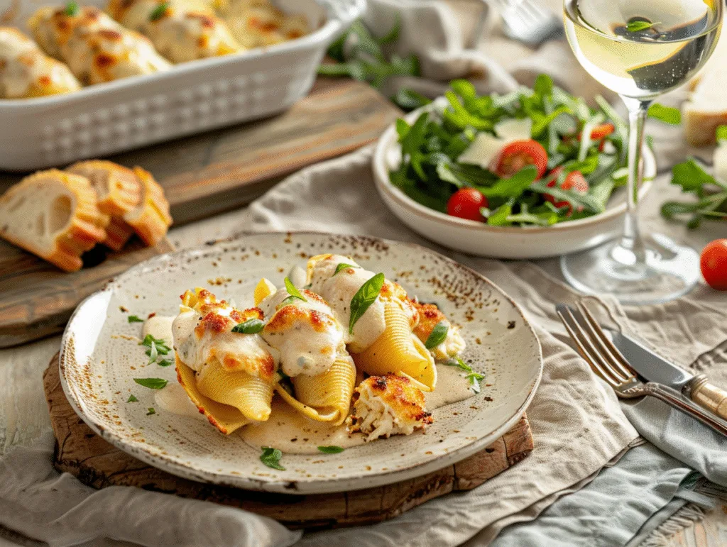 Chicken Alfredo Stuffed Shells