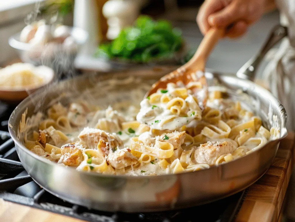 garlic parmesan chicken pasta