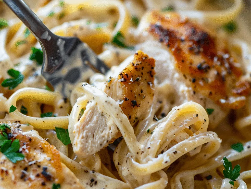 Creamy garlic parmesan chicken pasta 