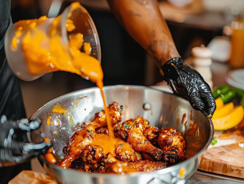 Mango habanero wings