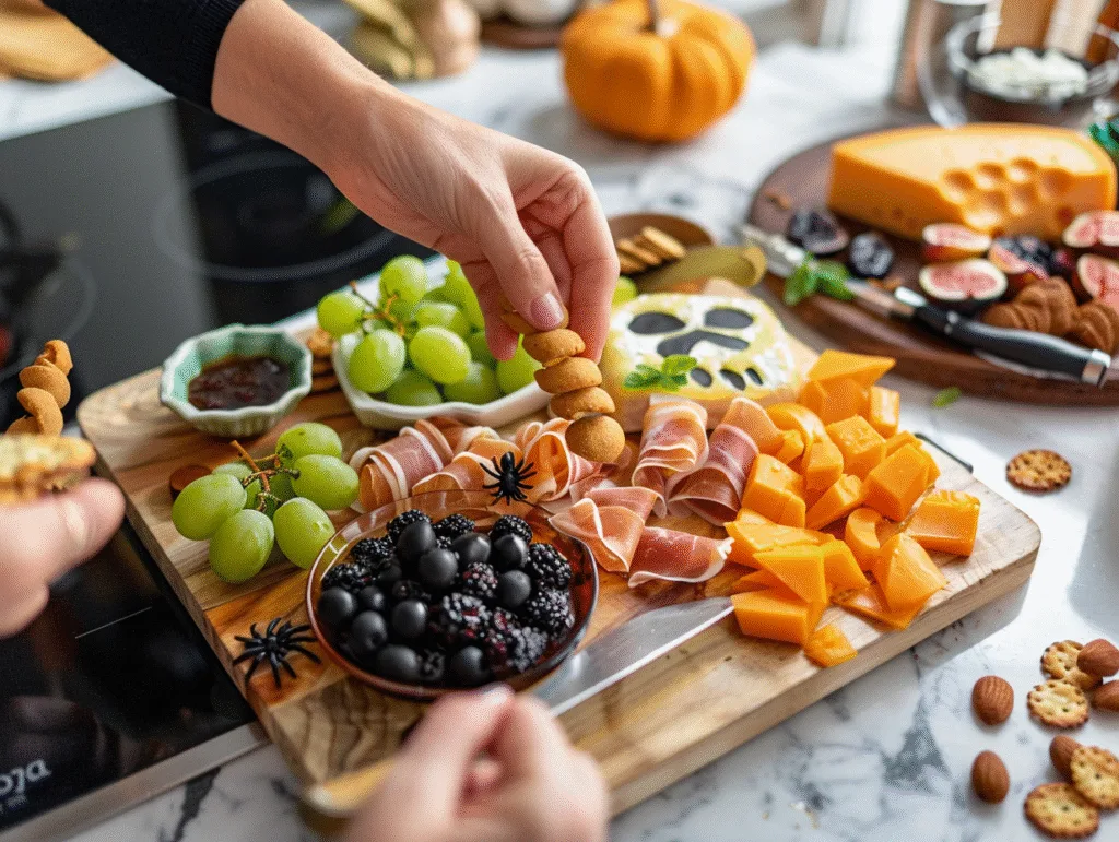 spooky Halloween charcuterie board
