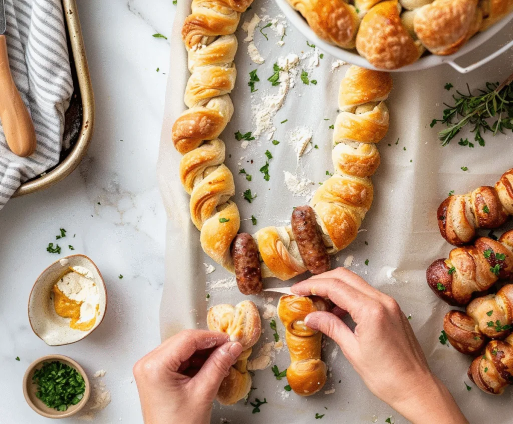 pigs in a blanket wreath