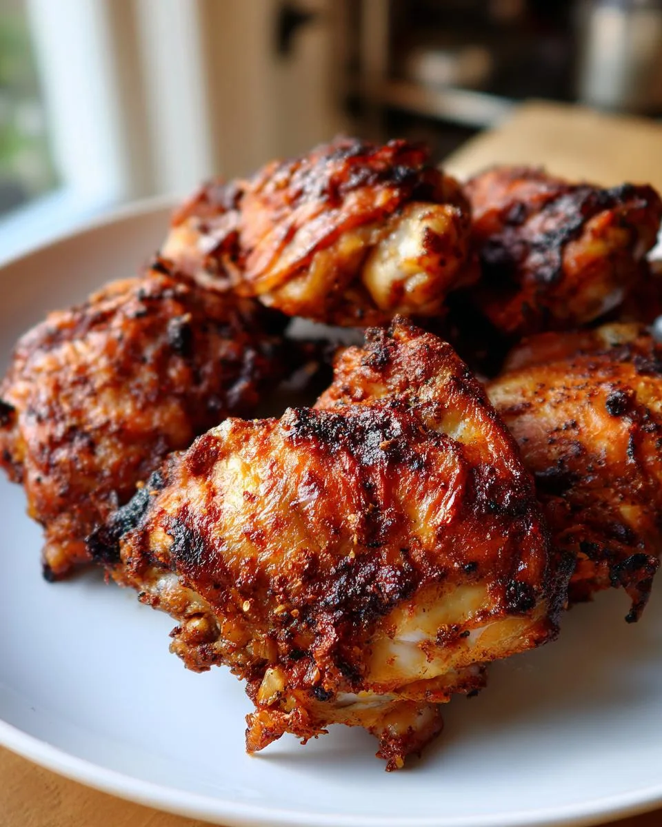 A pile of perfectly roasted turkey thighs with crispy, seasoned skin, ready to serve.