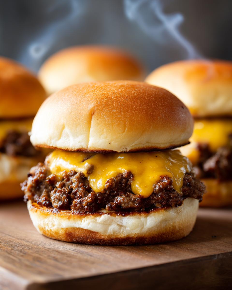 Close-up of a cheeseburger with melted cheddar on a toasted bun, part of family friendly dinner recipes.