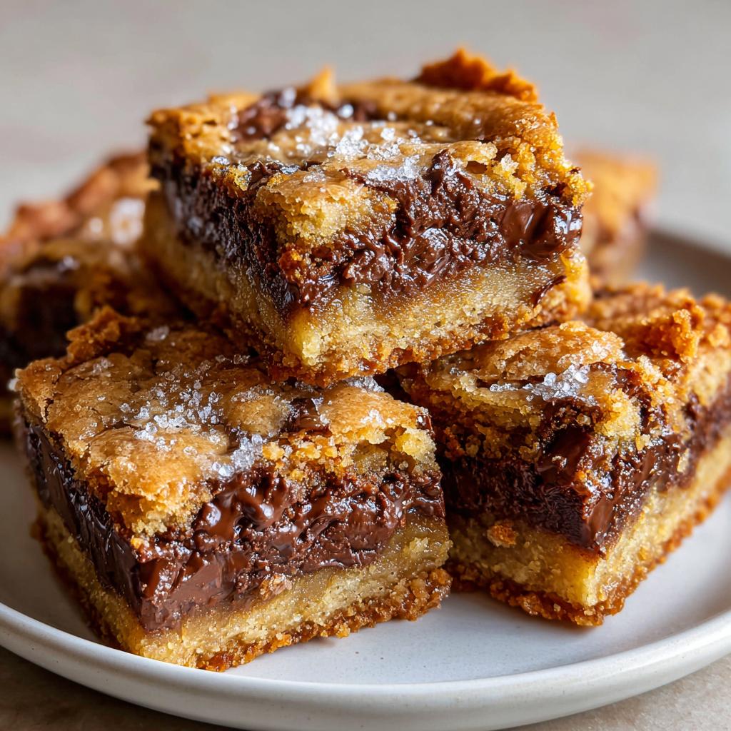 Close-up of homemade sweet snacks chocolate bars with gooey melted chocolate and sprinkled sugar