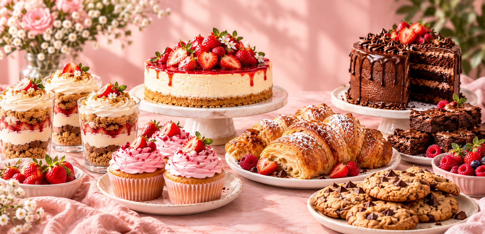 Beautiful cakes and homemade sweet desserts